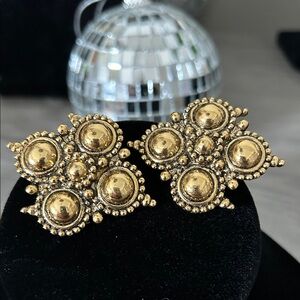 Avon Barrera Conture Shields Gold Earrings